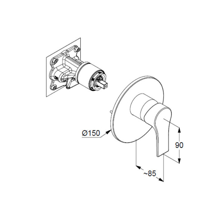 Bateria wannowo-natryskowa podtynkowa , Kludi Bozz, brushed gold