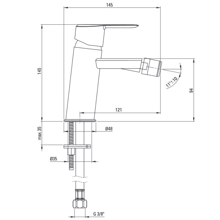 Bateria umywalkowa stojąca, Deante Arnika, nero