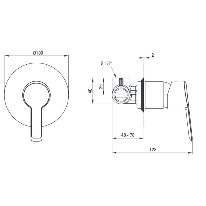 Bateria prysznicowa ścienna, Deante Arnika, nero
