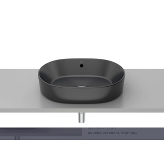 Umywalka nablatowa Roca Gap Round, 55x39cm, z przelewem, biała