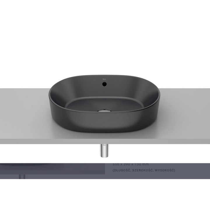 Umywalka nablatowa Roca Gap Round, 55x39cm, z przelewem, biała