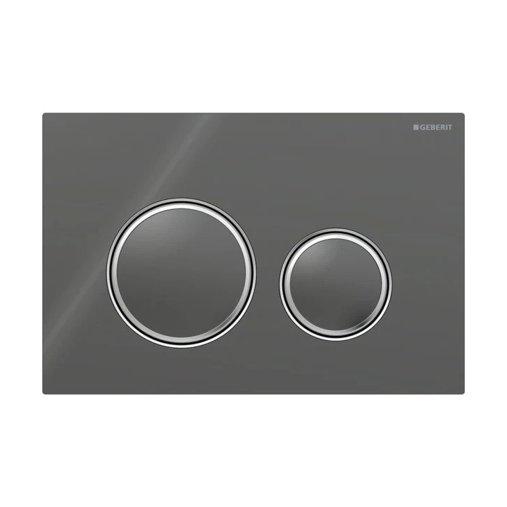 Przycisk uruchamiający Geberit Sigma21, spłukiwanie dwudzielne, szkło, biały/mosiądz