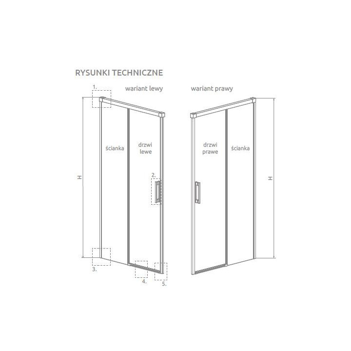 Drzwi wnękowe Radaway Idea DWJ 140cm x 200.5cm prawe szkło przejrzyste złoto szczotkowane 