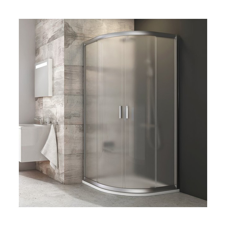 Kabina półokrągła BLCP4 80 Ravak Blix przesuwna czteroelementowa, satyna + grape- sanitbuy.pl