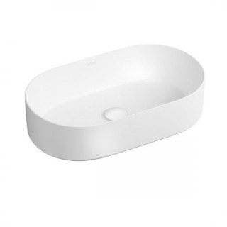 Oltens Lom umywalka 55x34 cm nablatowa owalna - biała