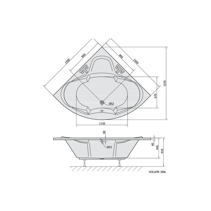 Wanna prostokątna 160x75x48cm Polysan CLEO, biała