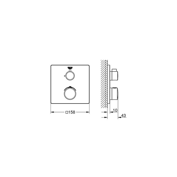 Bateria podtynkowa Grohe Grohtherm SmartControl termostatyczna 1-odbiornik wody biały