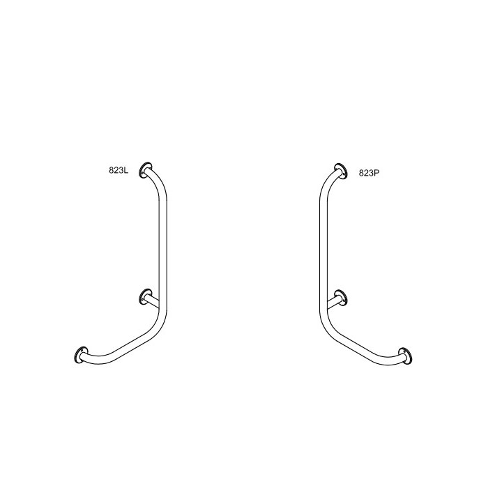 Uchwyt półokrągły uchylny z płytą 60cm, Andex, stal nierdzewna polerowana