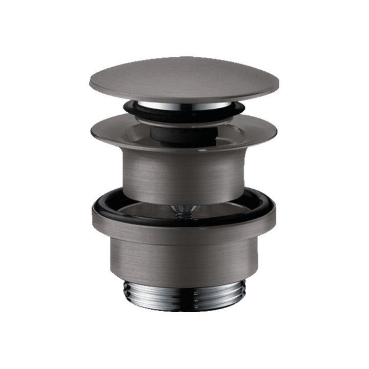 Komplet odpływowy Push-Open do umywalek i bidetów Hansgrohe, czarny chrom szczotkowany