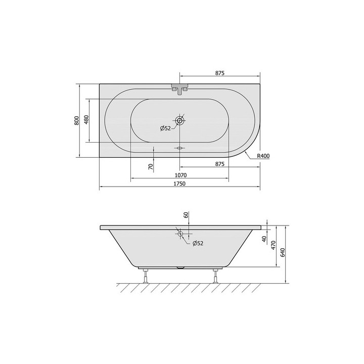 Wanna asymetryczna 160x120x49cm Polysan TANYA R, prawa,  biała