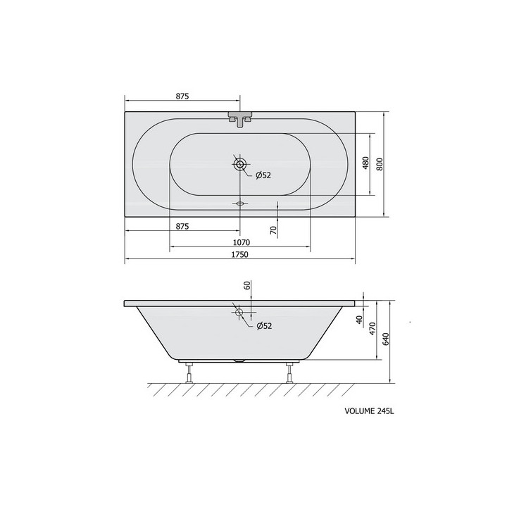 Wanna owalna 175x80x47cm Polysan VIVA O, biała