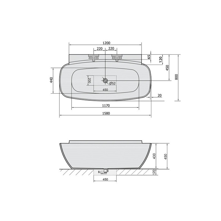 Wanna prostokątna 190x90x48cm Polysan MARLENE, biała