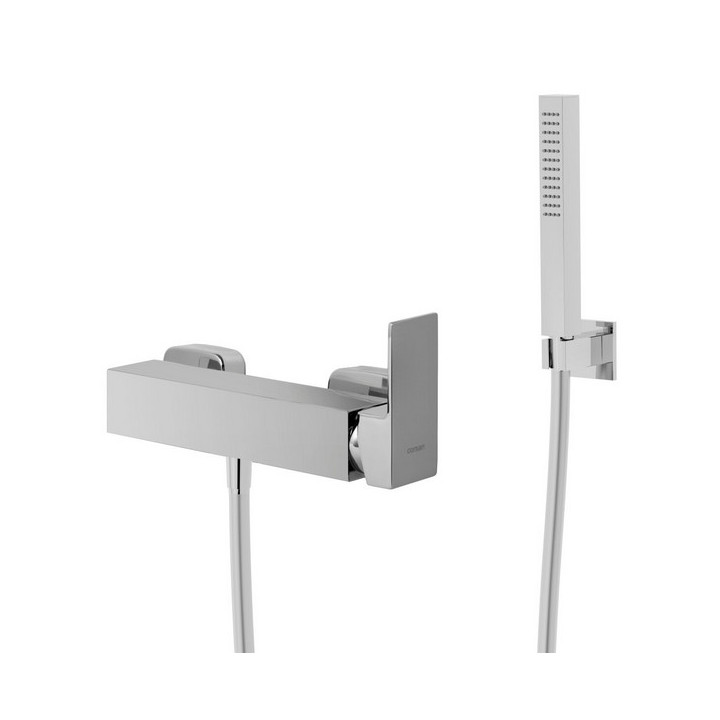 Zestaw prysznicowy Corsan Lugo czarna bateria ze słuchawką prysznicową