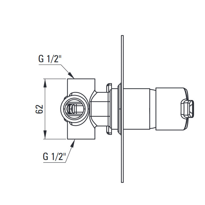 Bateria prysznicowa bez przełącznika natrysku podtynkowa, Deante Arnika, nero