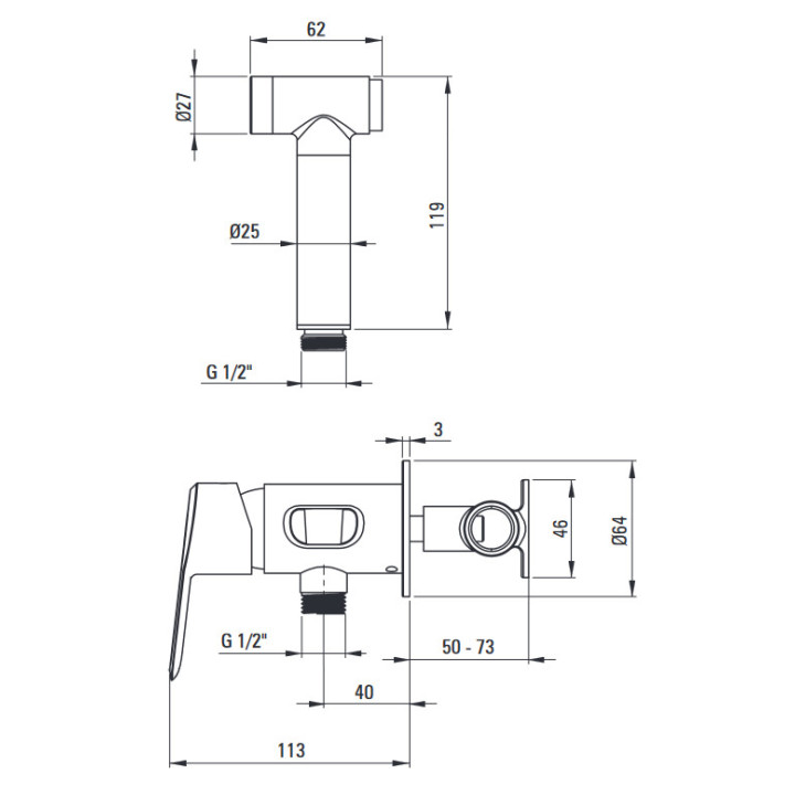 Bateria umywalkowa , Deante Arnika, titanium
