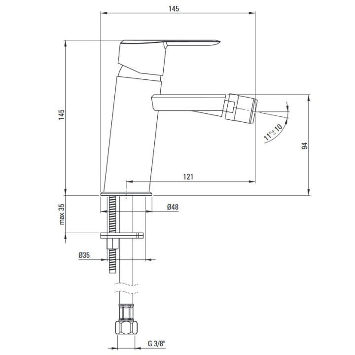 Bateria umywalkowa , Deante Arnika, titanium