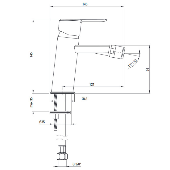 Bateria umywalkowa, Deante Arnika, złoty