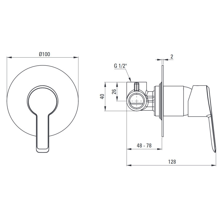 Bateria prysznicowa ścienna, Deante Arnika, złoty