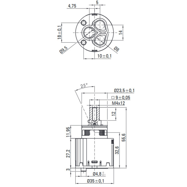 Bateria prysznicowa podtynkowa bez przełącznika natrysku, Deante Arnika, złoty