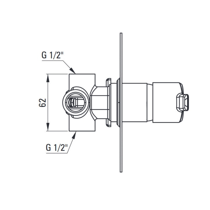 Bateria prysznicowa podtynkowa bez przełącznika natrysku, Deante Arnika, złoty