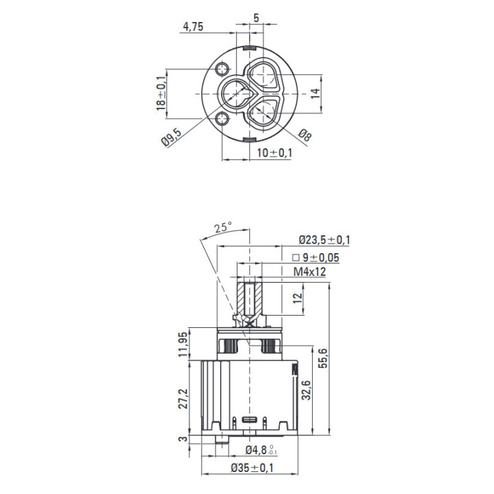Bateria prysznicowa podtynkowa z przełącznikiem natrysku, Deante Arnika, złoty