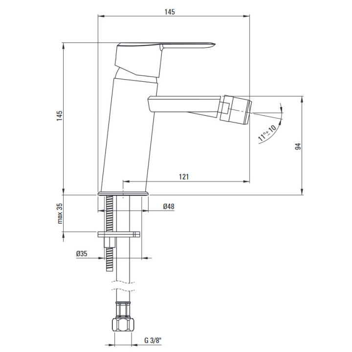 Bateria umywalkowa wysoka , Deante Arnika, złoto szczotkowane