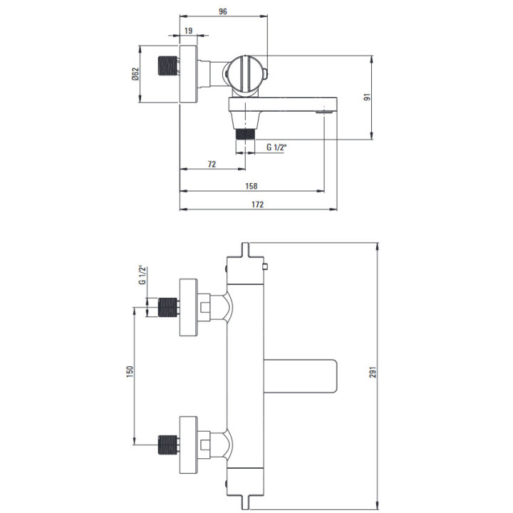 Bateria umywalkowa podtynkowa, Deante Arnika, złoto szczotkowane