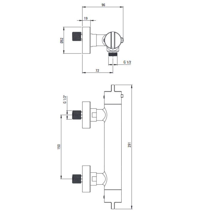 Bateria prysznicowa termostatyczna, Deante, chrom
