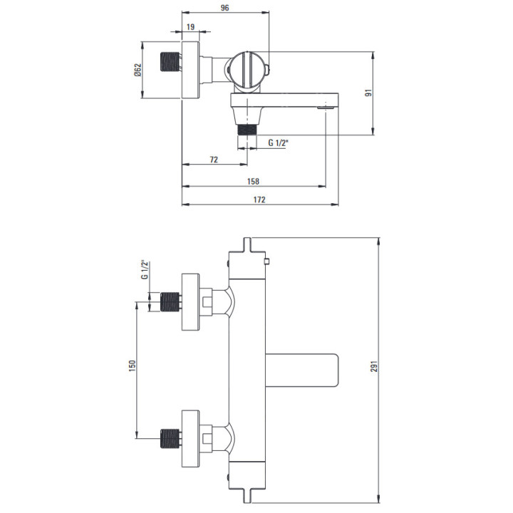 Bateria prysznicowa termostatyczna, Deante, titanium