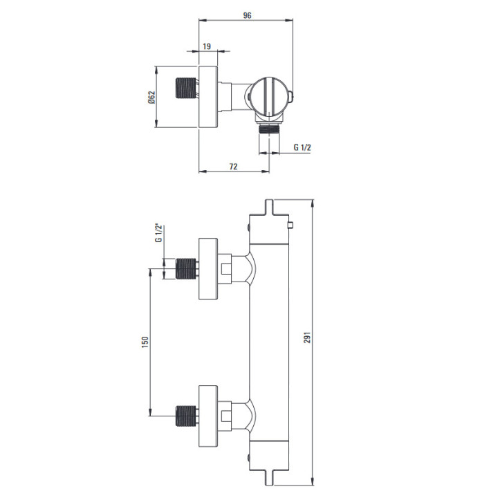 Bateria prysznicowa termostatyczna, Deante, titanium