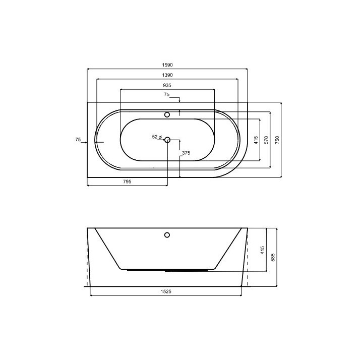 Wanna prostokątna Besco Shea, 160x70cm, akrylowa, biała