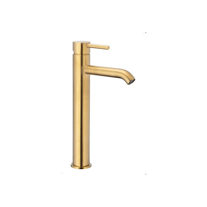 Bateria umywalkowa nablatowa, KFA Armatura Moza, złota szczotkowana