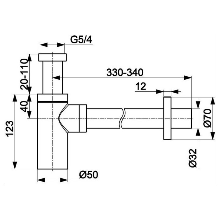 Syfon umywalkowy butelkowy, KFA Armatura, złoty
