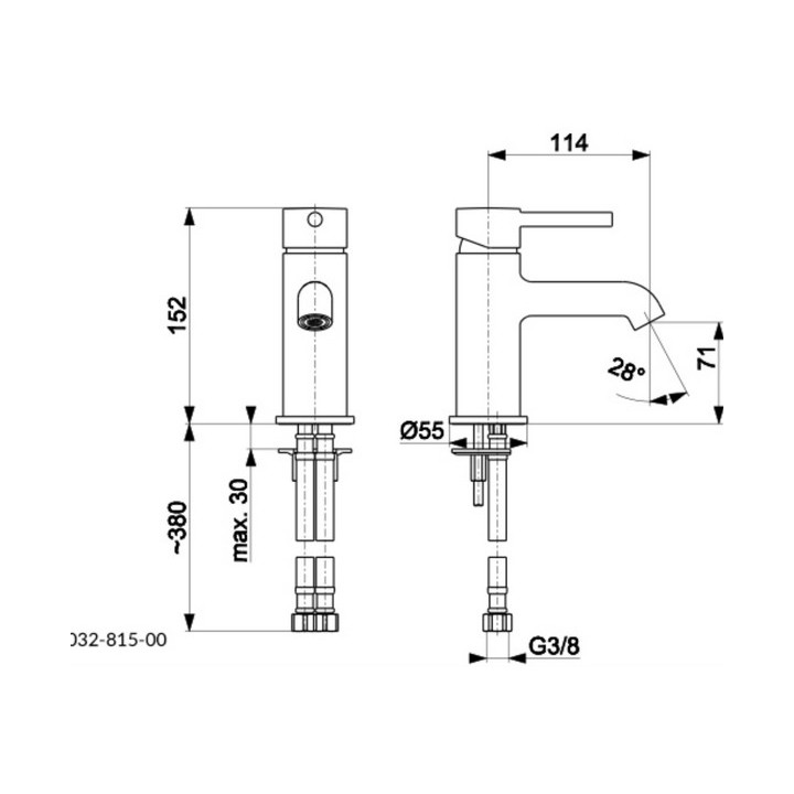 Bateria umywalkowa nablatowa, KFA Armatura Moza, złota szczotkowana