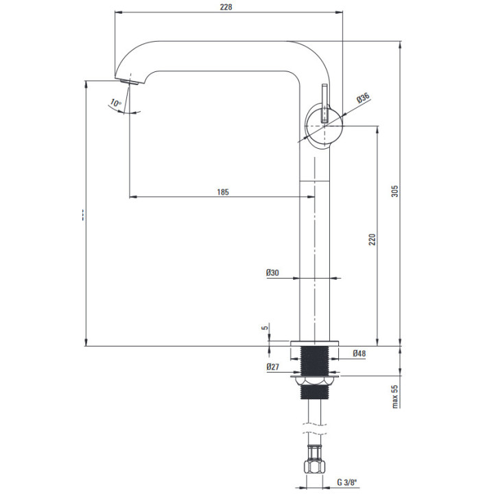 Bateria umywalkowa wolnostojąca , Deante Silia, chrom