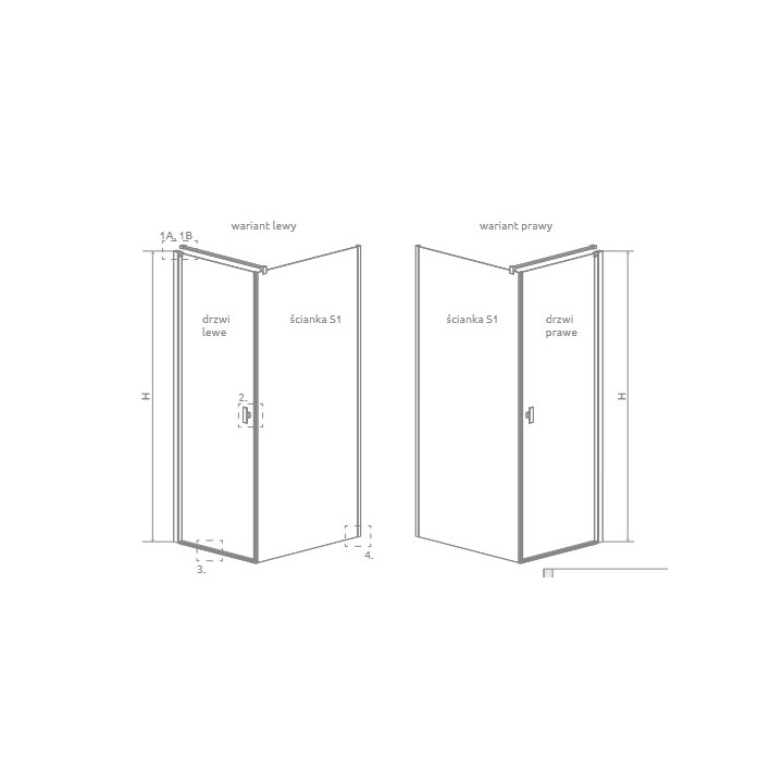 Drzwi prysznicowe Radaway Nes Black KDJ I Factory 100, prawe, czarny wzór, 1000x2000mm