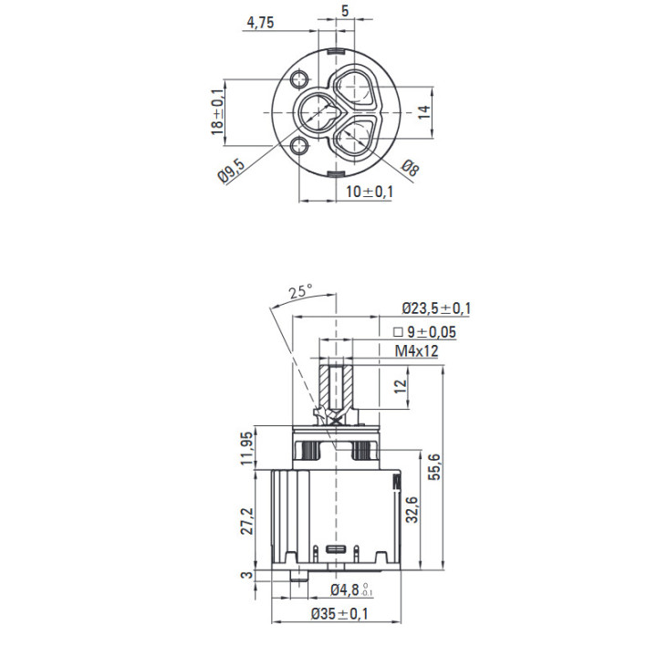 Bateria bidetowa podtynkowa ze słuchawką typu bidetta, Deante Silia, titanium