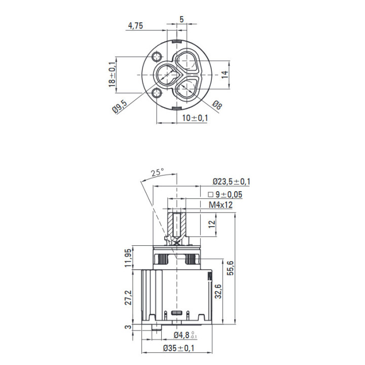 Bateria umywalkowa podtynkowa, Deante Silia, titanium