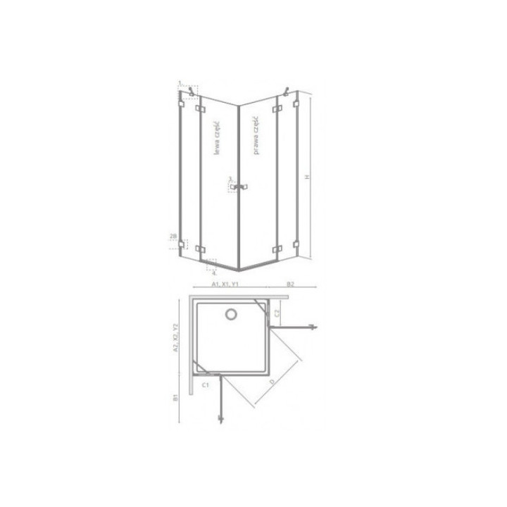 Część prawa kabiny Radaway Essenza Pro Black KDD, 800x2000mm, szkło przejrzyste, czarny profil