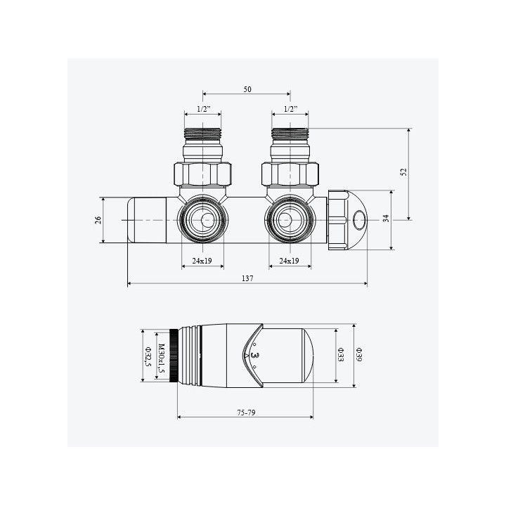 Zestaw zintegrowany termostatyczny Excellent Volaro 2.0 kątowy, prawy - chrom