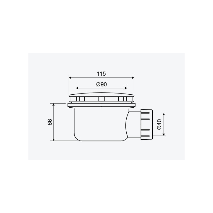 Niski syfon brodzikowy Excellent 90mm z pokrywą