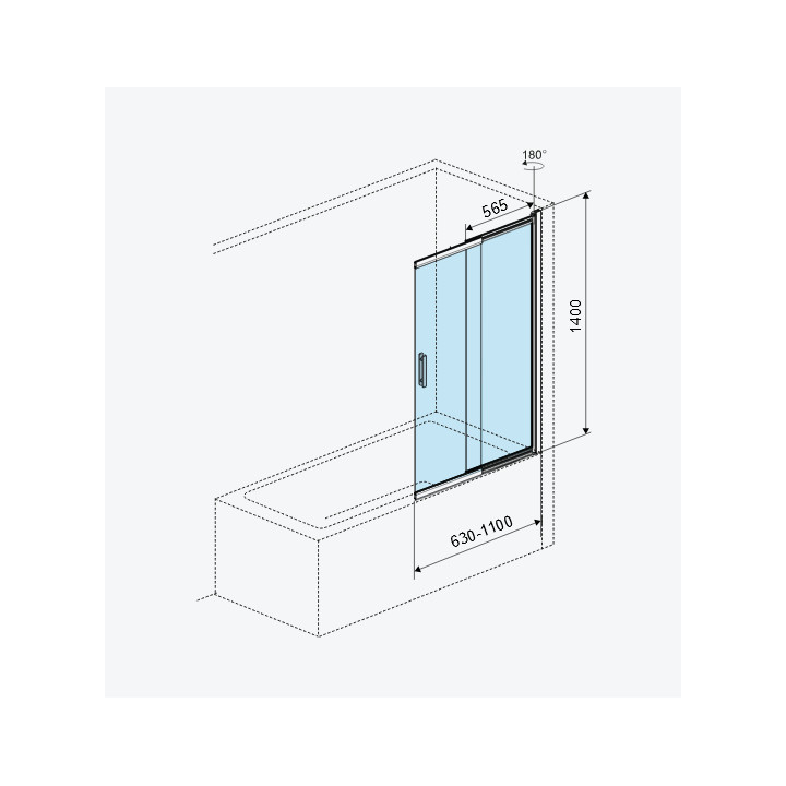 Parawan nawannowy Excellent Liner, 110x140 cm, rozsuwany, czarny profil