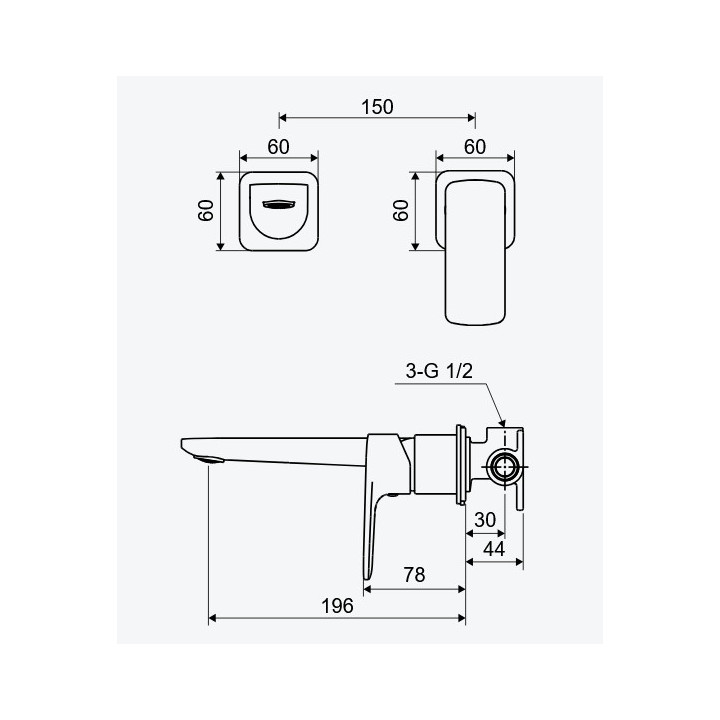 Jednouchwytowa, podtynkowa bateria umywalkowa Excellent Keira - czarna