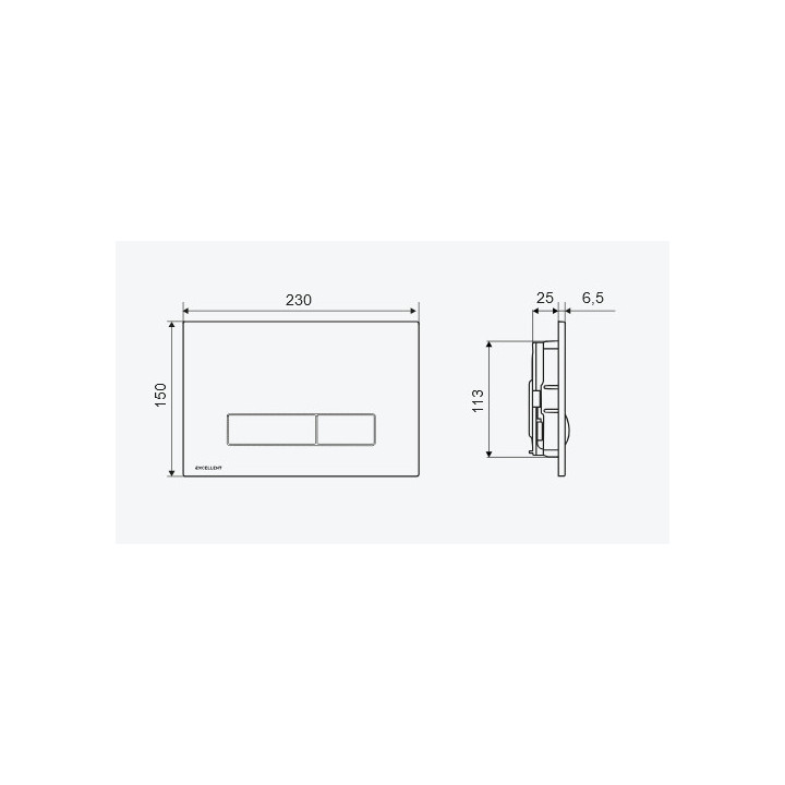Przycisk do stelaża podtynkowego Excellent Aurro Fresh, 230x150mm, biały