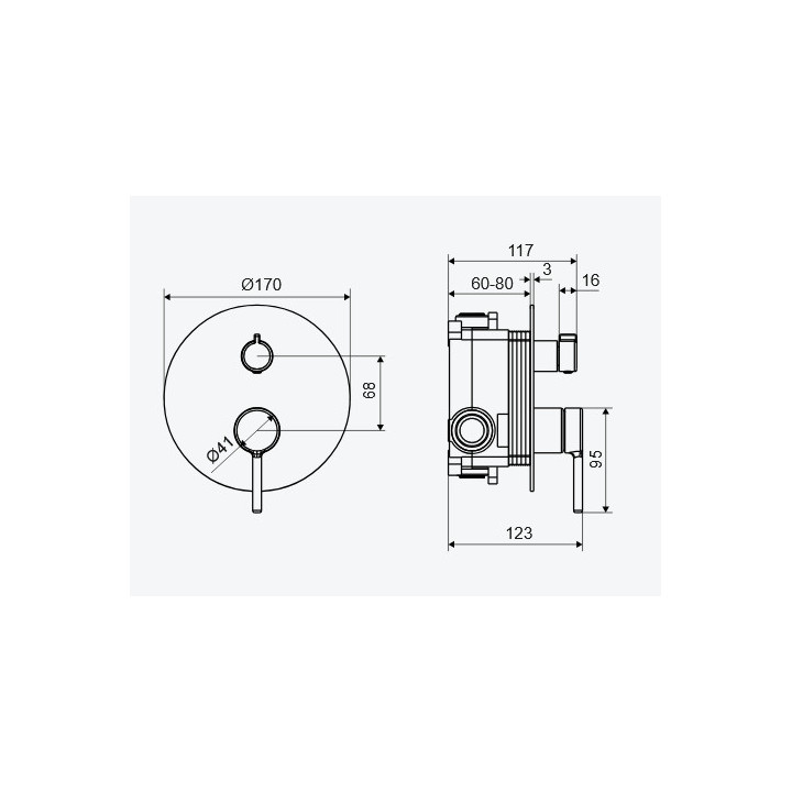 Bateria wannowo-prysznicowa podtynkowa Excellent Pi - chrom