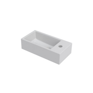Umywalka wisząca Riho Livit Tiny Wash, prawa, 41x20,5cm, z przelewem, otwór na baterię, biała
