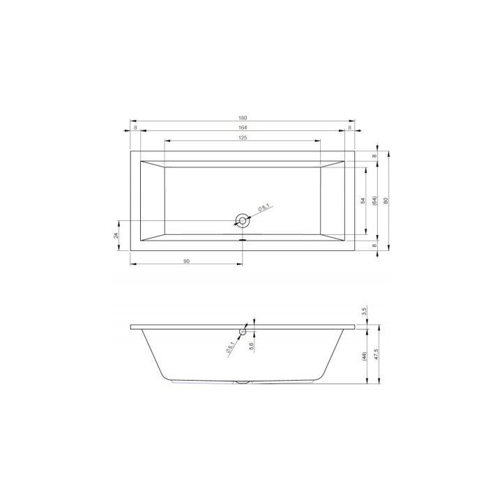 Wanna Riho Lusso prostokątna 180x80 cm- sanitbuy.pl