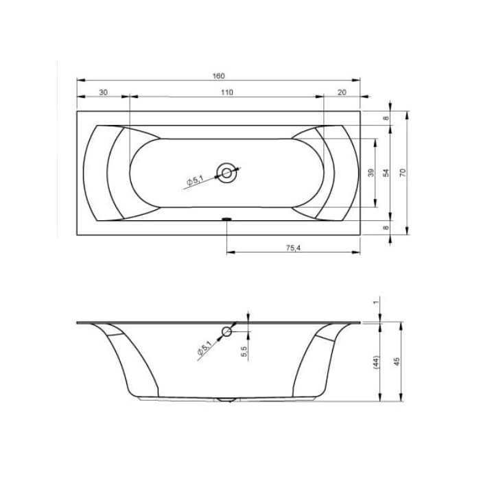 Wanna prostokątna Riho Linares 180x80cm biała - sanitbuy.pl