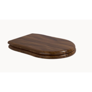 Deska wolnoopadająca  z pokrywą WC Flaminia Efi 47 x 35 x 5 cm, drewno SOLID, orzech włoski, zawiasy chromowane- sanitbuy.pl