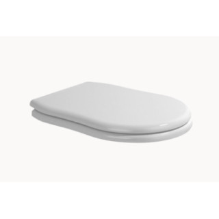 Deska WC Flaminia Efi 47 x 35 x 5 cm, drewno/poliester, biały połysk, zawiasy chromowane- sanitbuy.pl